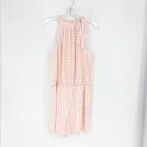 Maison Jules Sleeveless Gingham Romper Size Large